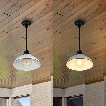 Jasper 12.25" Farmhouse Industrial Indoor/Outdoor Iron LED Pendant